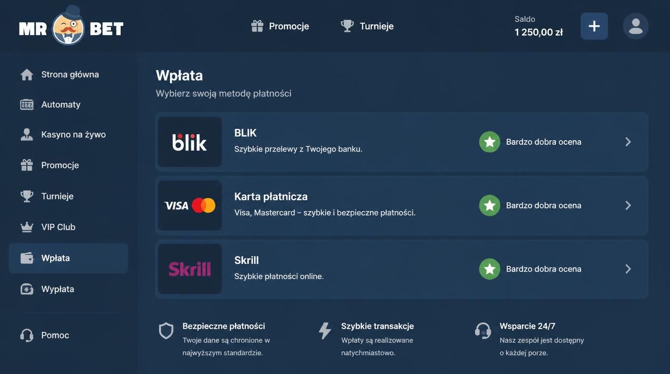 Ikony BLIK, karty, Skrill z oceną użytkowników